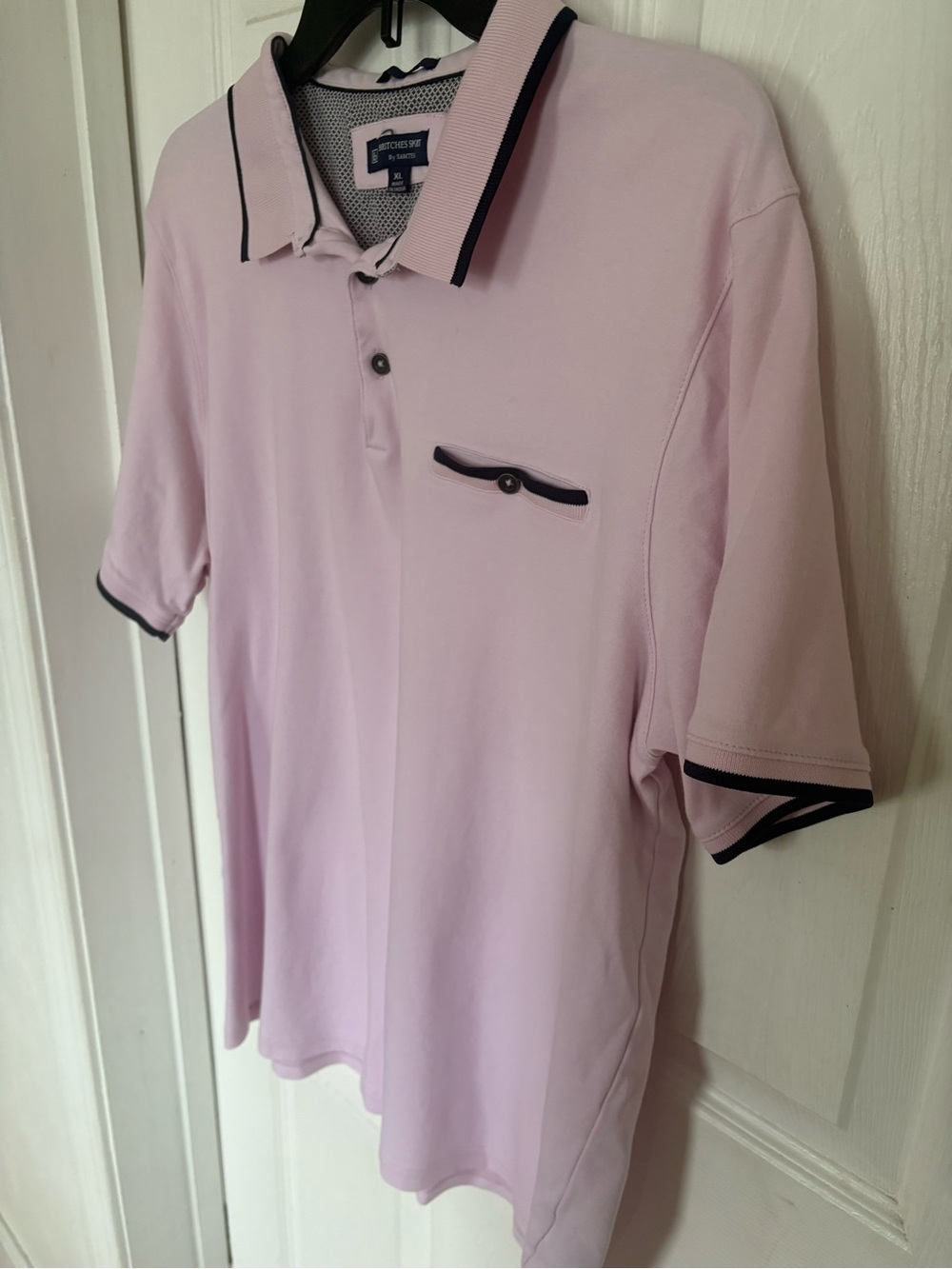 Men's Pale Pink Polo with Contrast Trim by Croft & Barrow